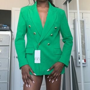 Green Zara Blazer